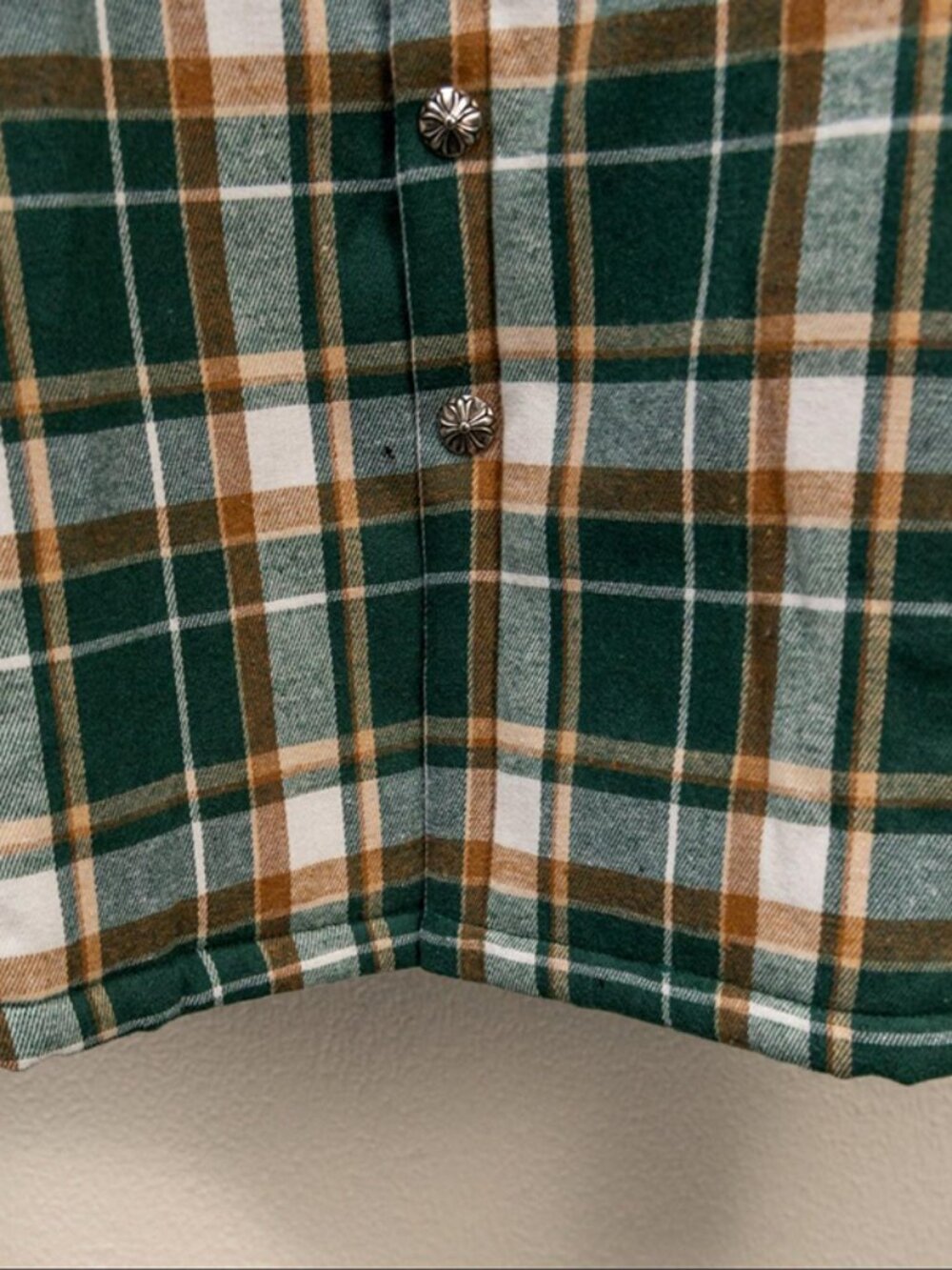 Chrome Hearts Plaid Padded Shirt Jacket In Green - Picture 9 of 9